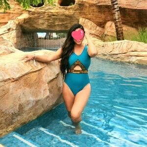 green swim one piece